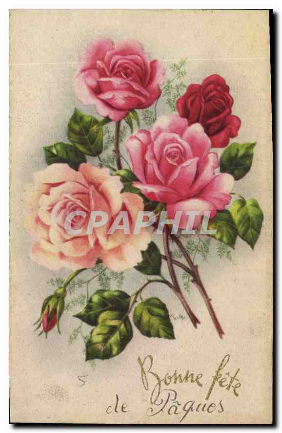 CPA Bonne fete de Paques Fleurs