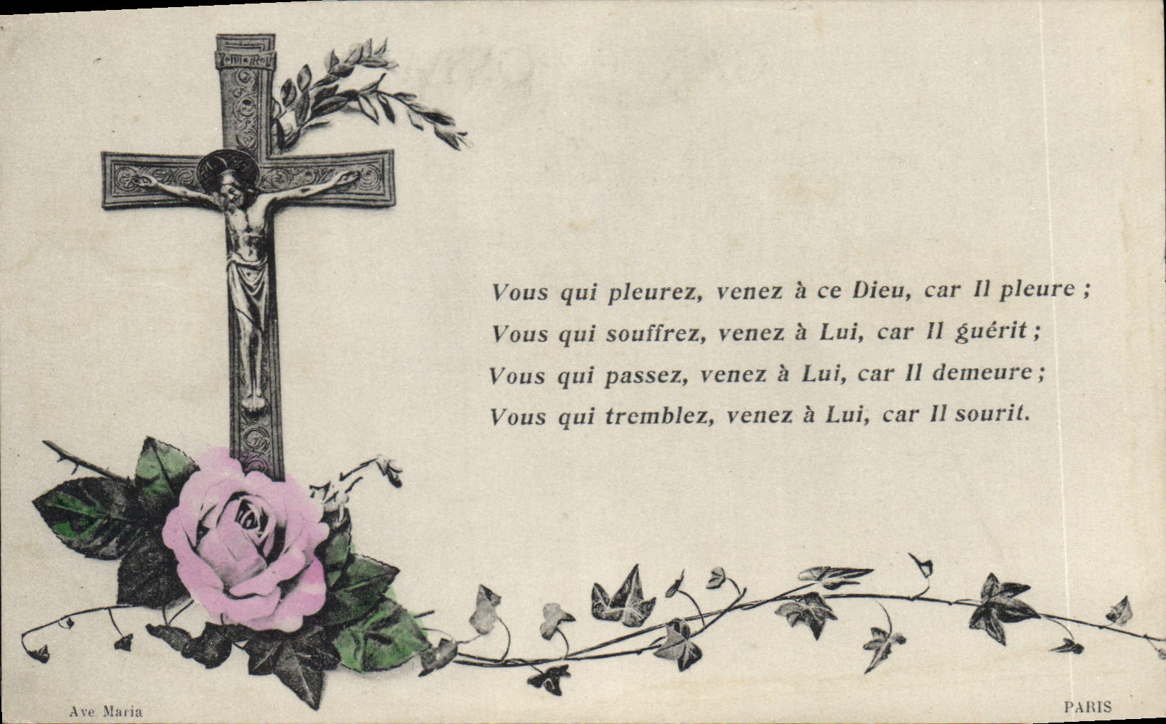 CPA Vous qui pleurez venez a ce Dieu car II pleure 