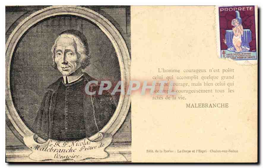 CPA Le R P Nicolas Malebranche Pretre de L'Oratoire 