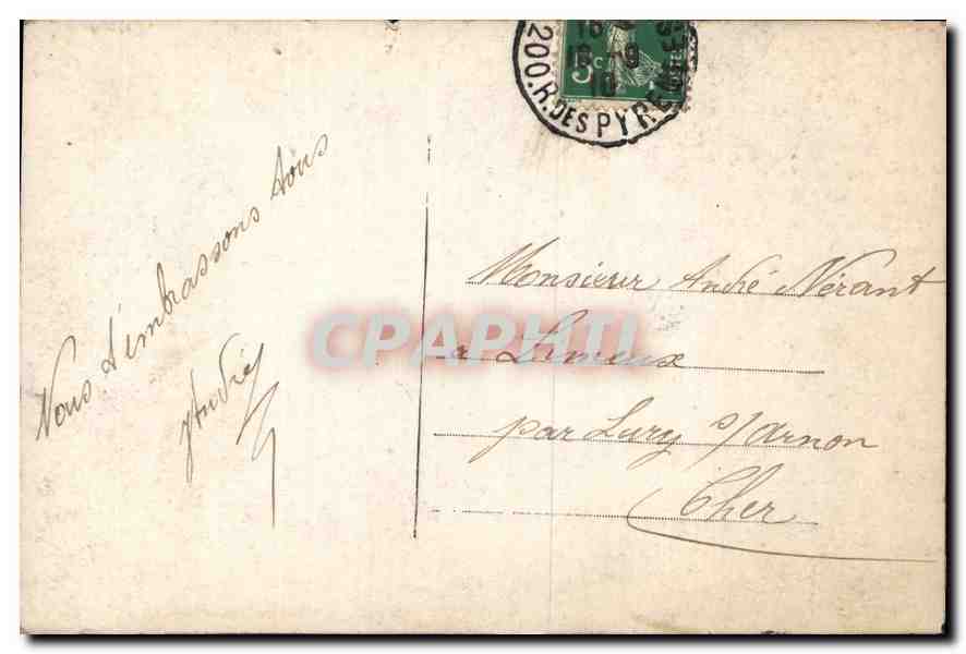 CPA Souvenir Affectueux Enfant — Verso