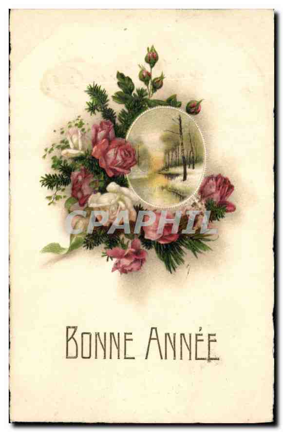 CPA Bonne Annee Fleurs