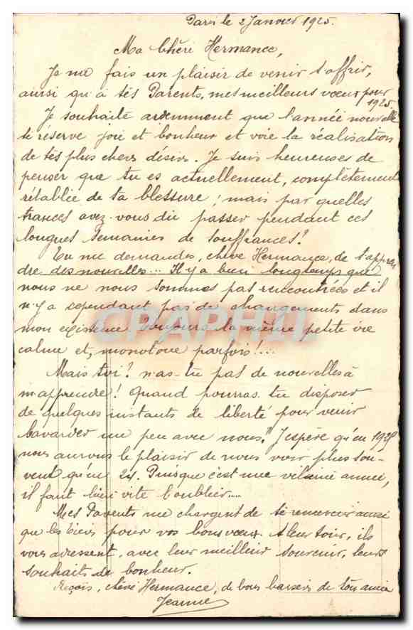 CPA Bonne Annee Fleurs — Rückseite