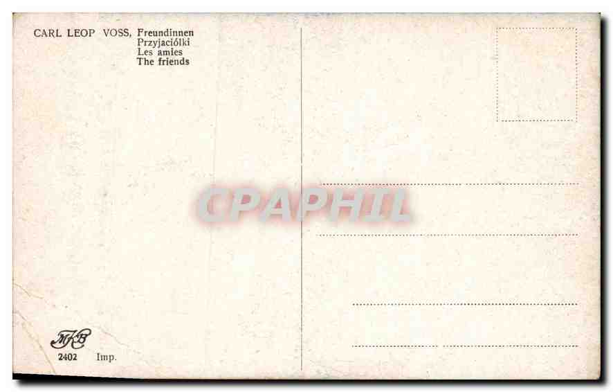 CPA Carl Leop Voss Freundinnen Przyjaciolki Les amies  — Verso