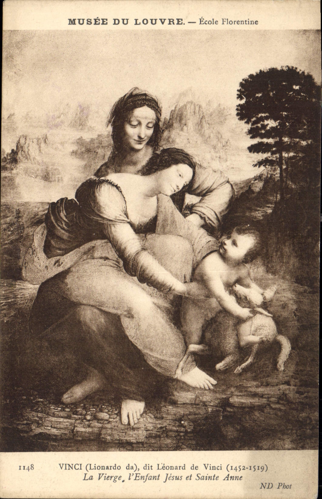 CPA Musee du Louvre Ecole Florentine Vinci Lionardo da dit Leonard de Vinci La Vierge l'Enfant Jesus