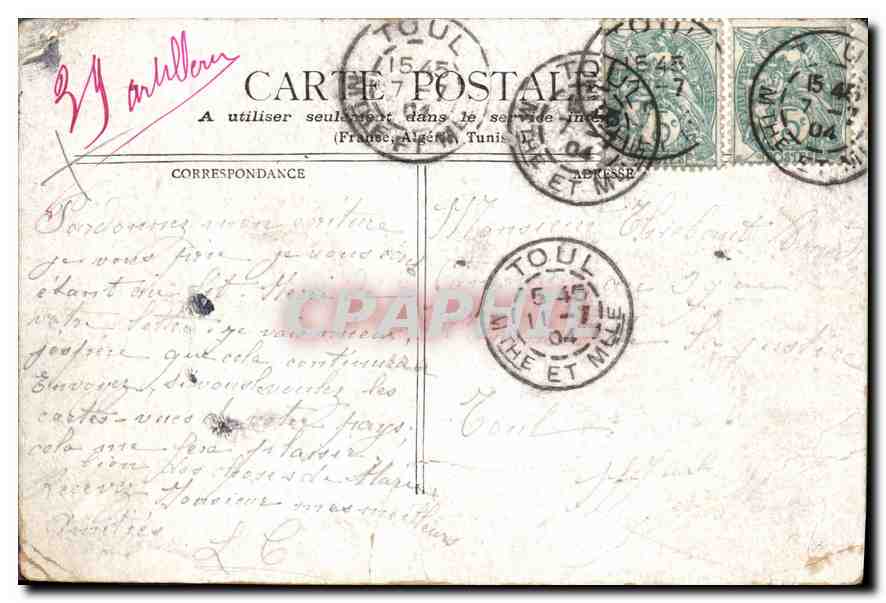 CPA C F Bellanger Au village  — Verso