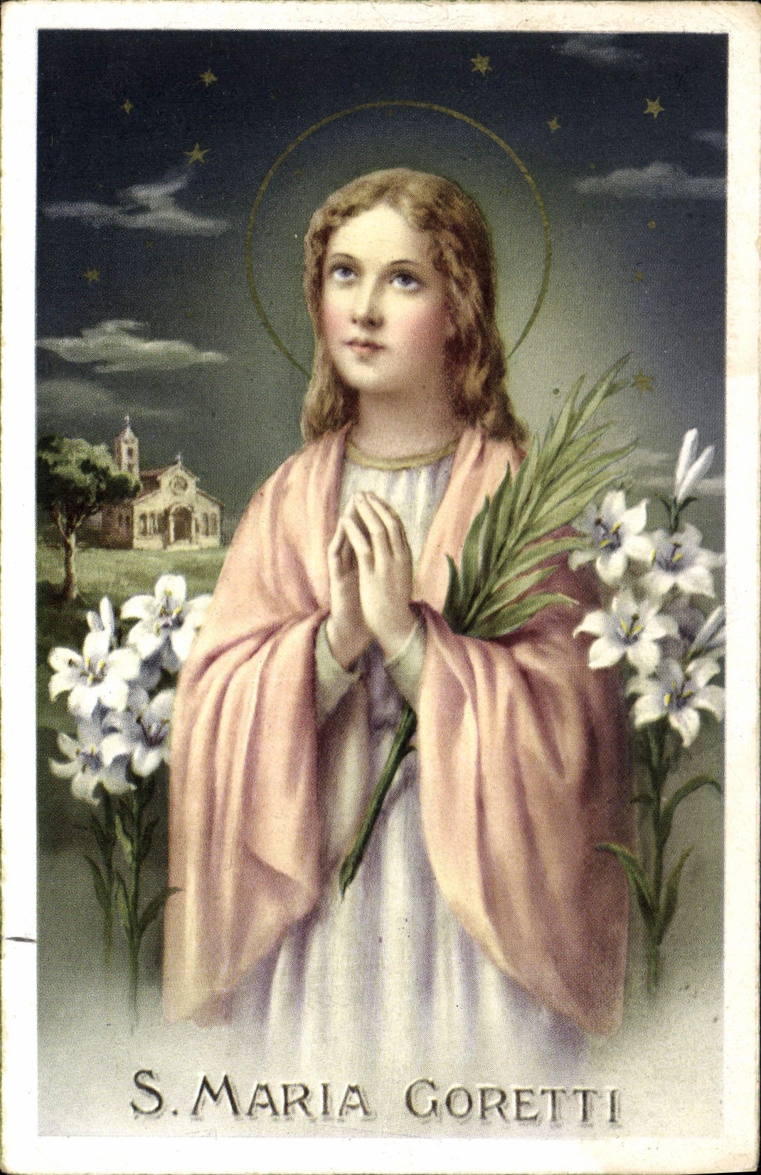 Sainte Maria Goretti — illustration religieuse — éditeur Seril Stelle, série 4100