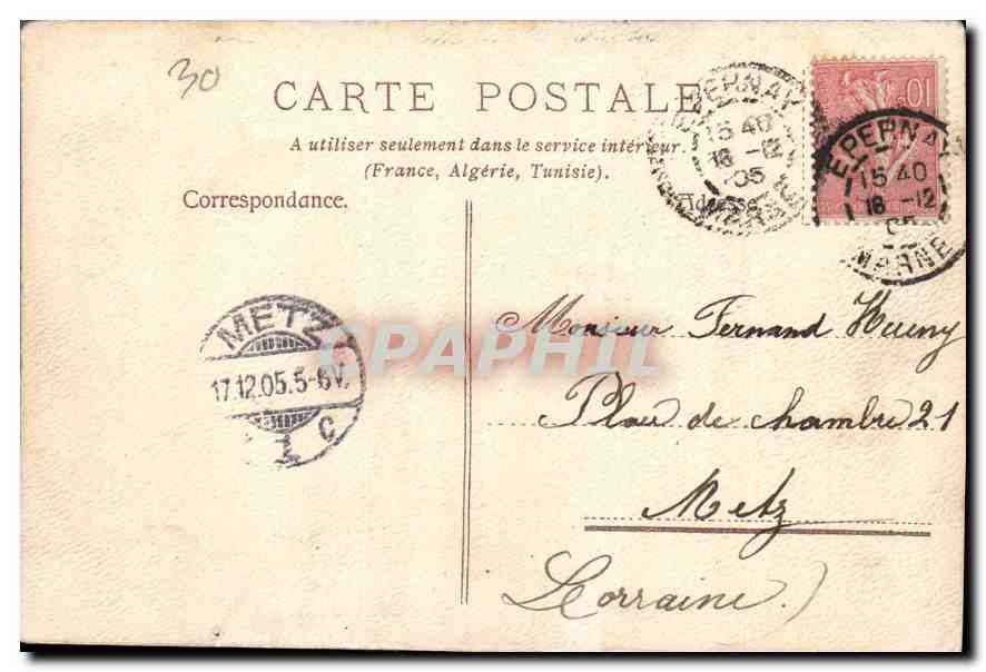 CPA Millet — Verso