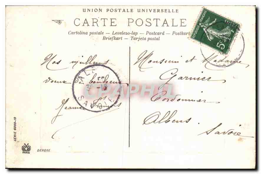CPA Heureuse Annee Bateau — Back