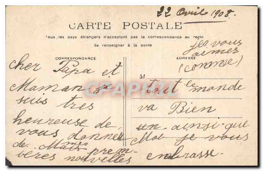 CPA Fantaisie Enfant Chevak Cochon Porc — Rückseite