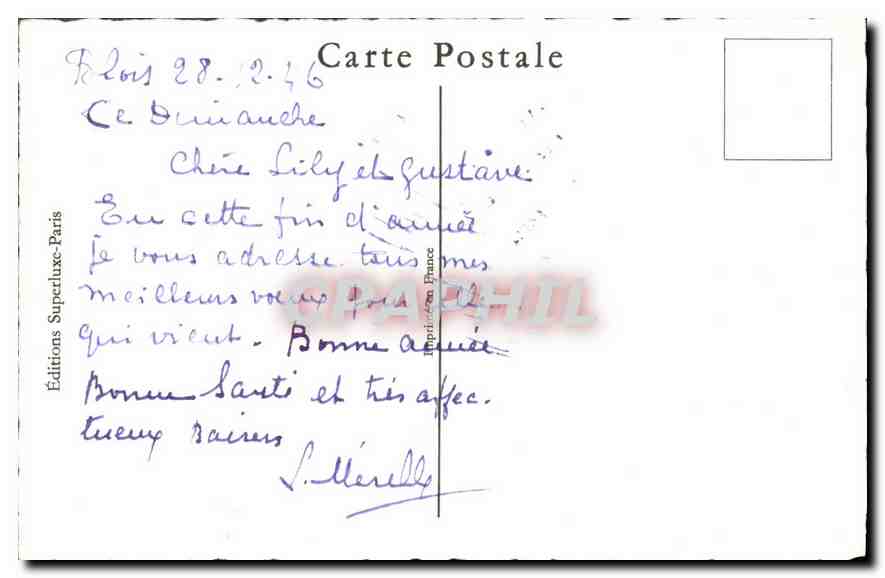 CPA Bonne Annee Fleurs — Verso