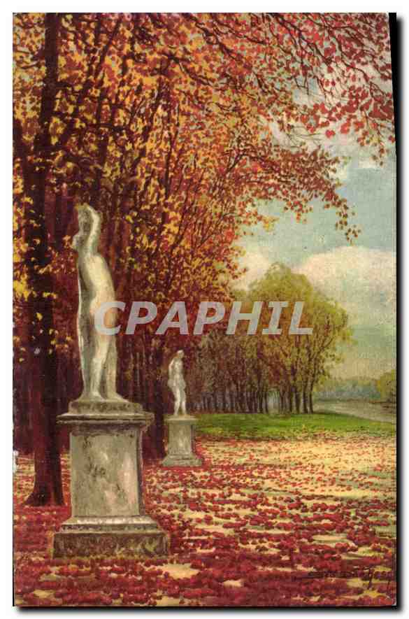 CPA Versailles Cour du Parc a l'Automne Imprime en Suisse 