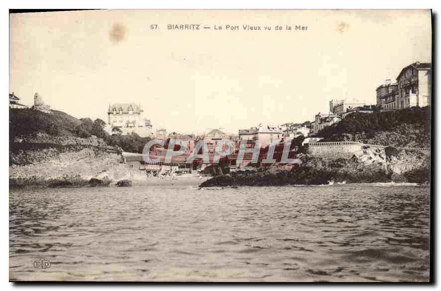 Biarritz — Le Port Vieux vu de la Mer — Éditeur E.D. n°57