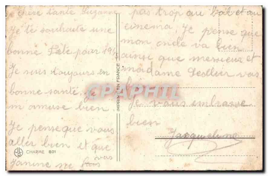 CPA Bonne Fete Fleurs Fer a cheval — Verso