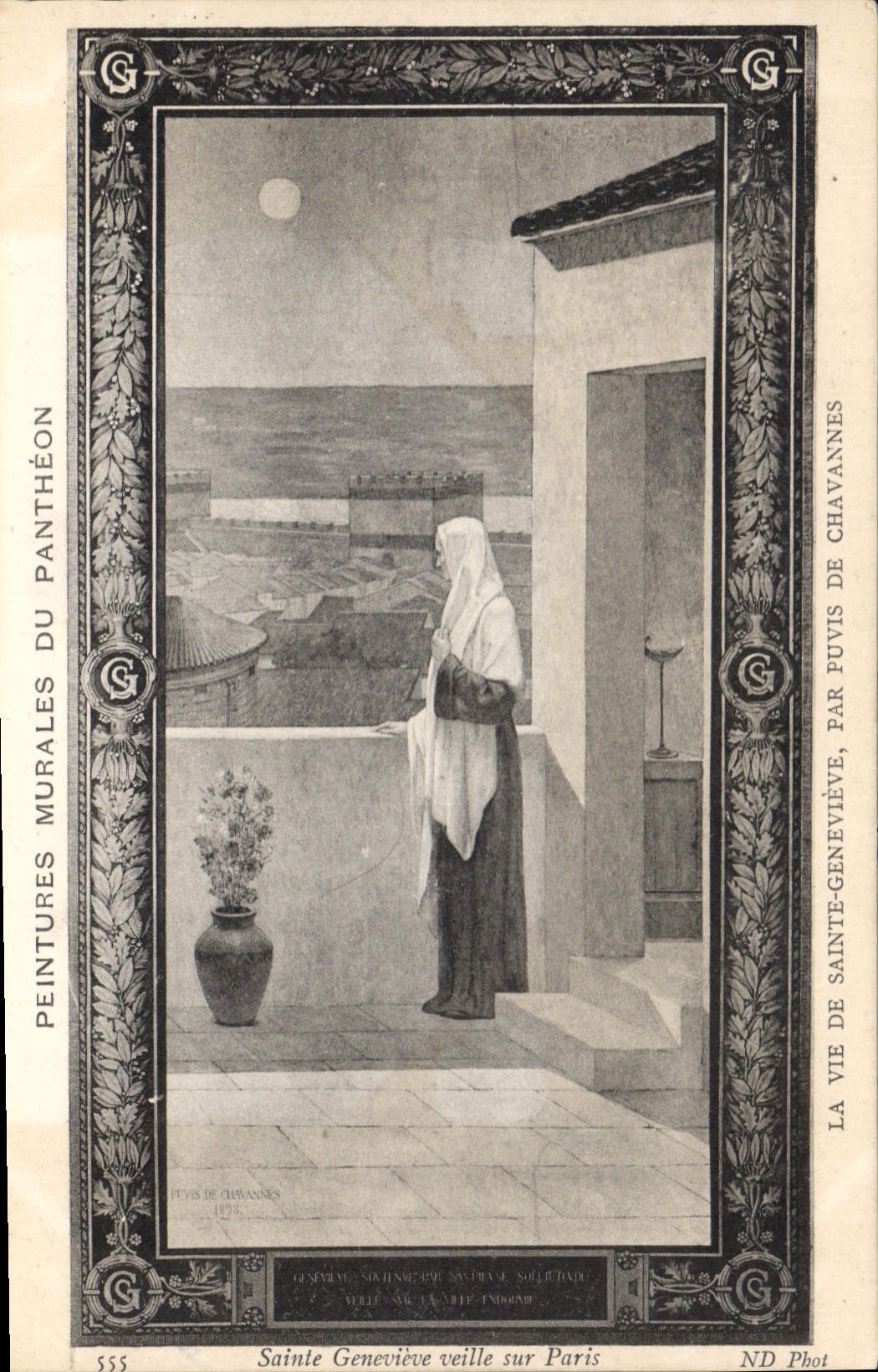 Sainte Geneviève veille sur Paris — Peintures Murales du Panthéon, n°555 — par Puvis de Chavannes