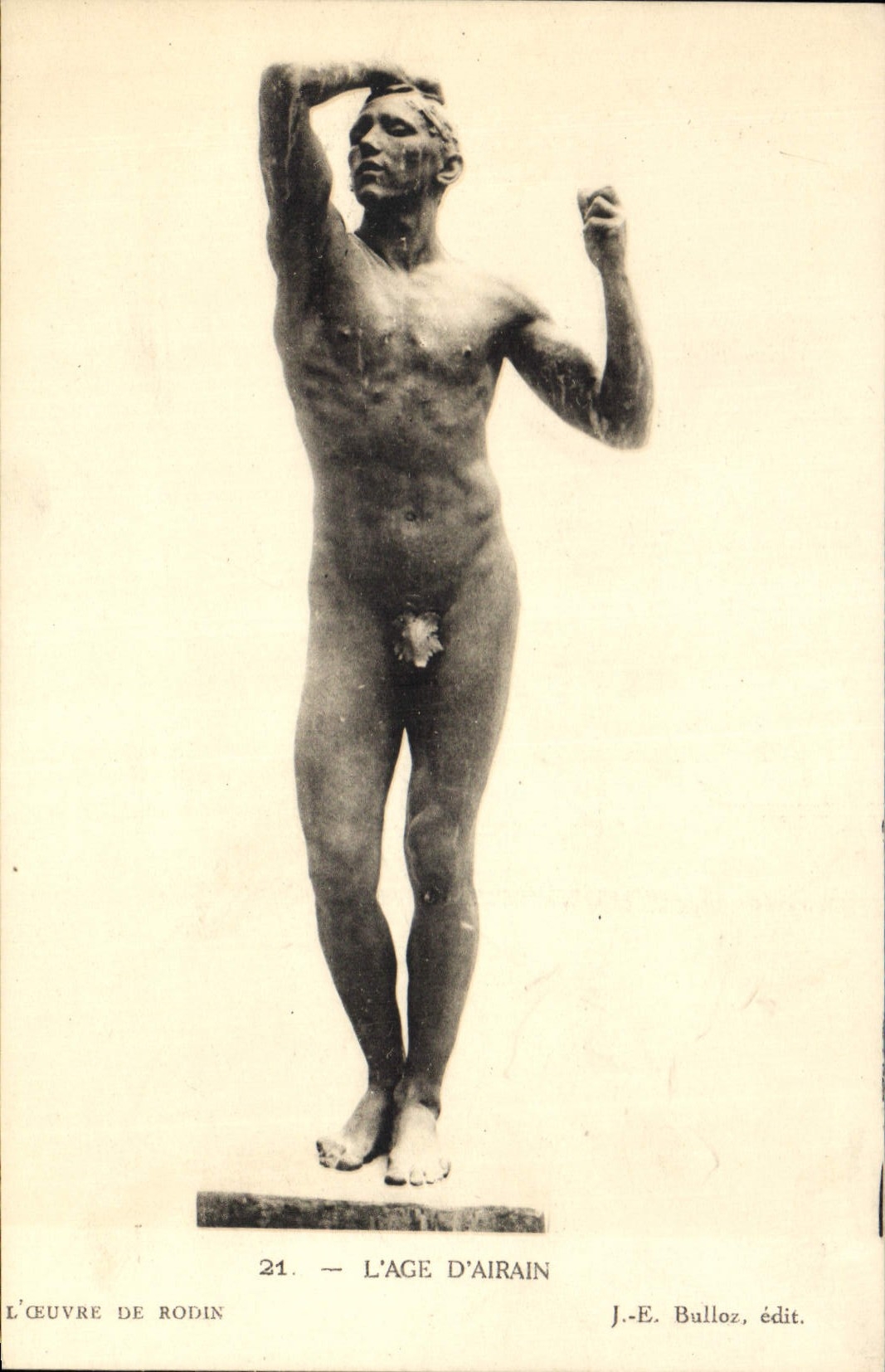 L'Âge d'Airain — œuvre de Rodin — J.-E. Bulloz, édit.