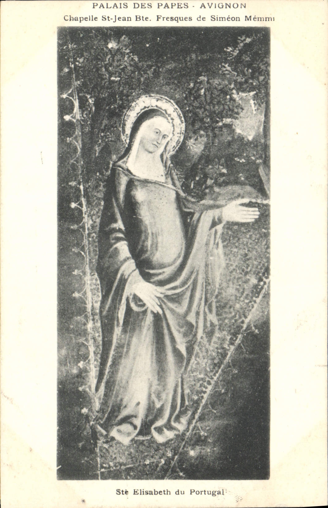 CPA Palais des Papes Avignon Chapelle St jean Bte Fresques de Simeon Memmi Ste Elisabeth du Portugal