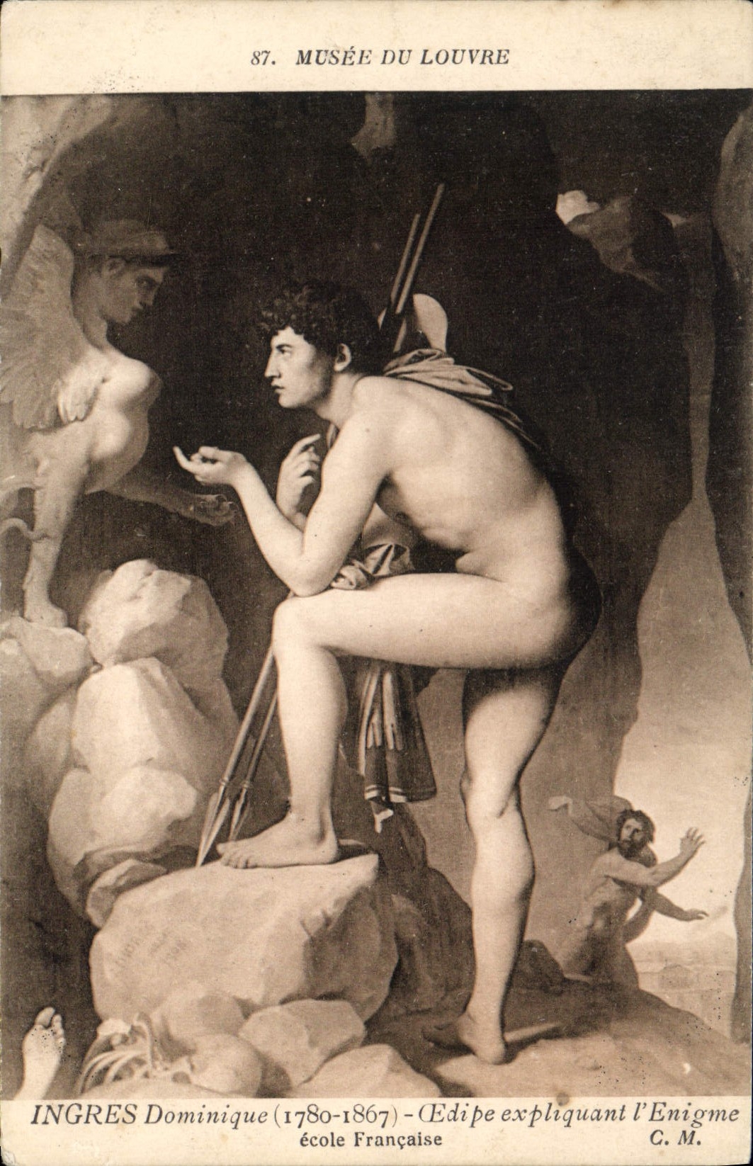 CPA Musee du Louvre Ingres Dominique Edipe expliquant l'Enigme Ecole Francaise 
