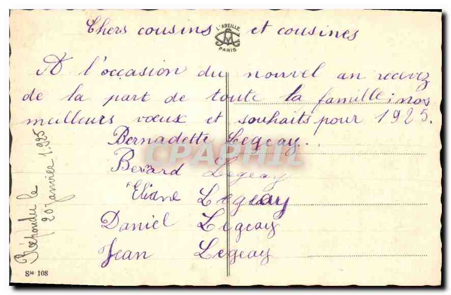 CPA Bonne Annee  — Rückseite