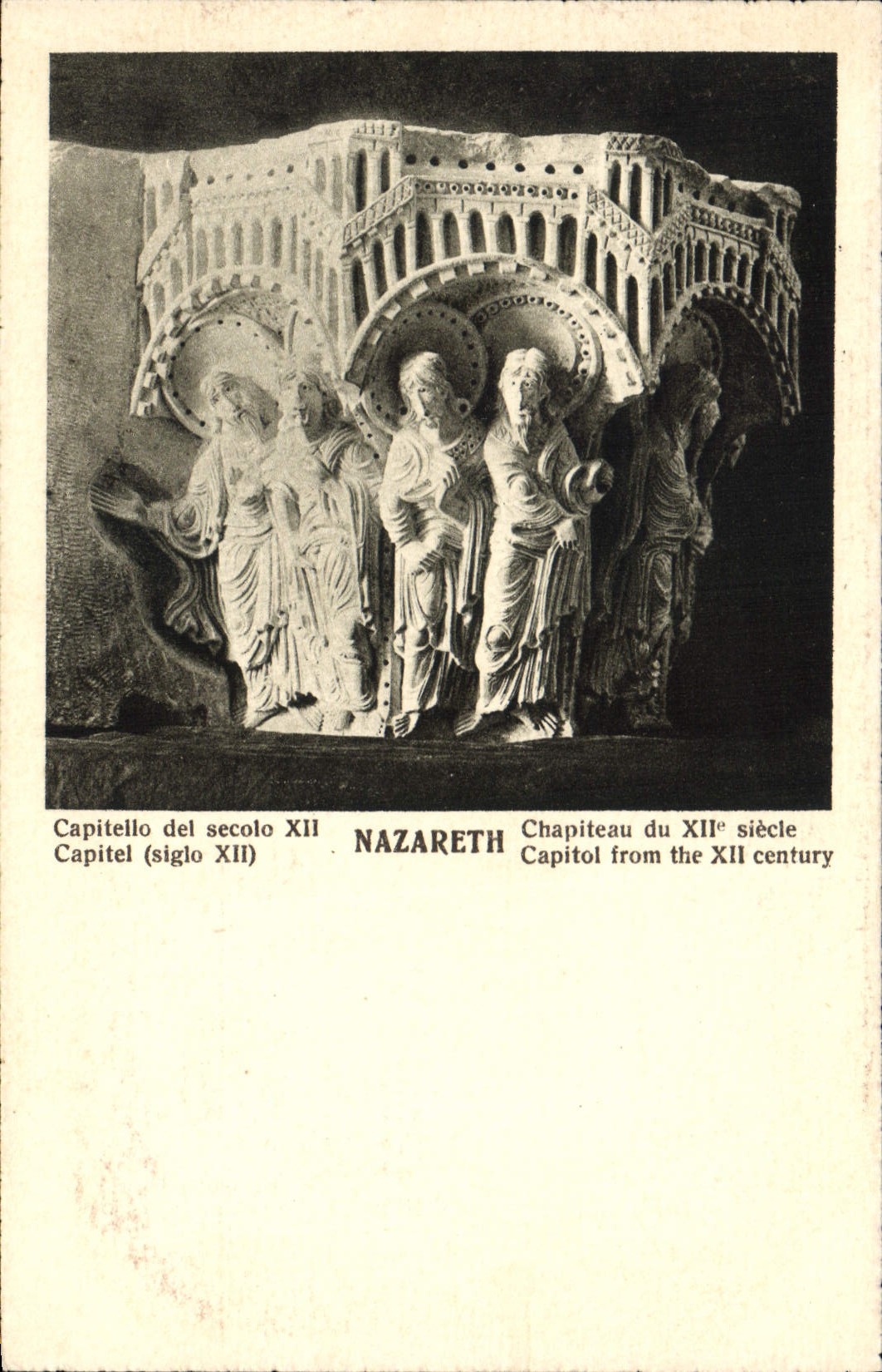 Nazareth — Chapiteau du XIIe siècle — Art Graphique Riantarelli Milan