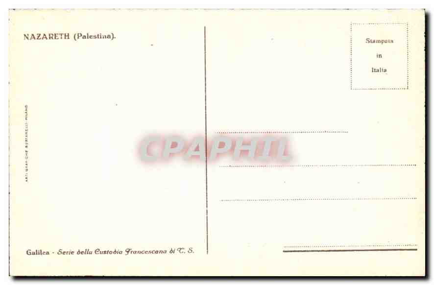 Nazareth — Chapiteau du XIIe siècle — Art Graphique Riantarelli Milan — Rückseite