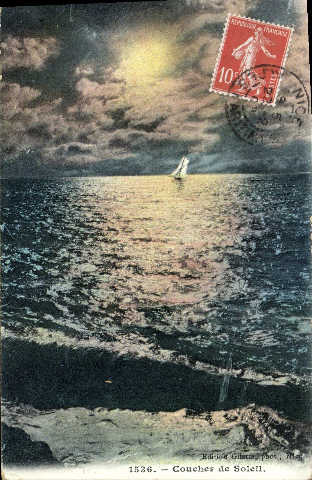 CPA Coucher de Soleil 