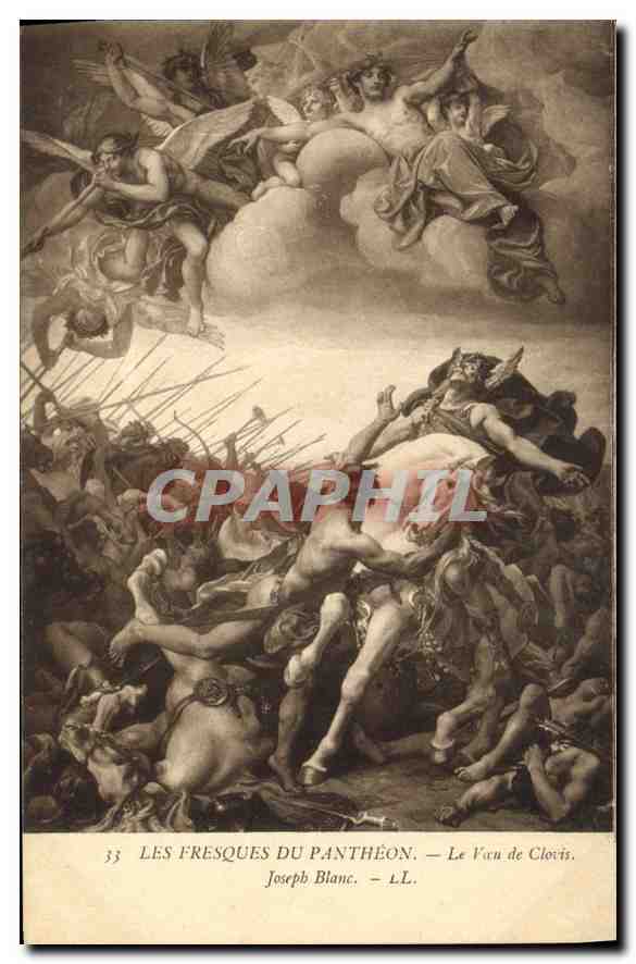 CPA Les Fresques du Pantheon le Voeu de Clovis 