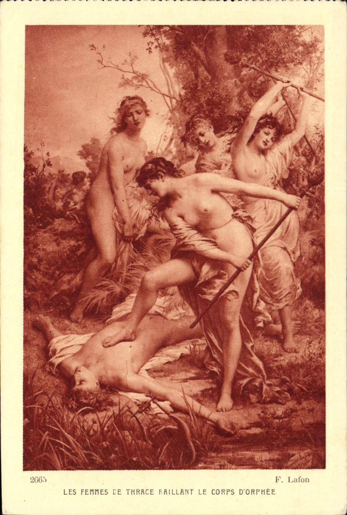 Les Femmes de Thrace raillant le corps d'Orphée — F. Lafon — n° 2665