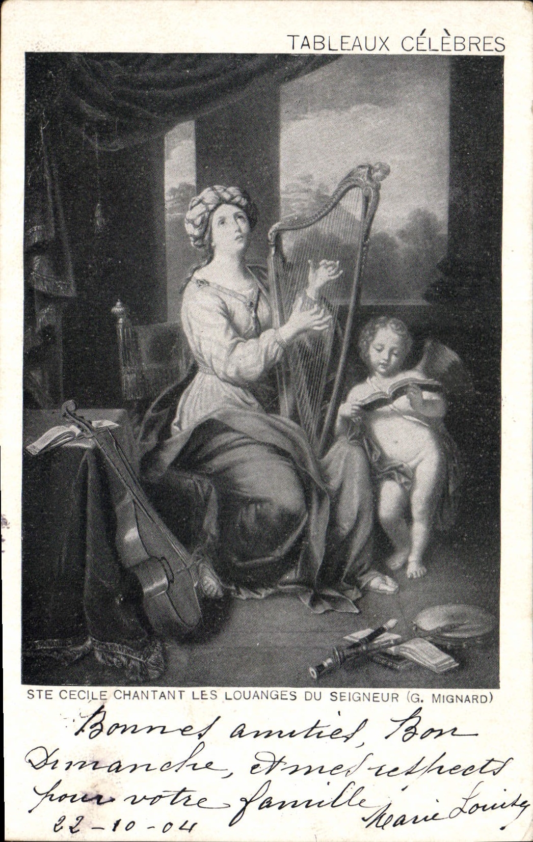 CPA Tableaux Celebres Ste Cecile Chantant Les Louanges du Seigneur 