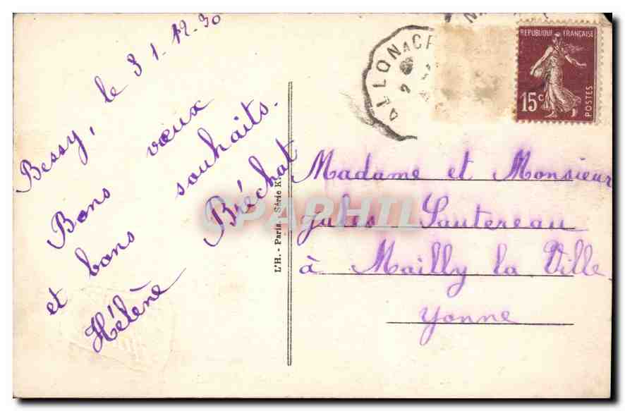 CPA Bonne Annee  — Verso