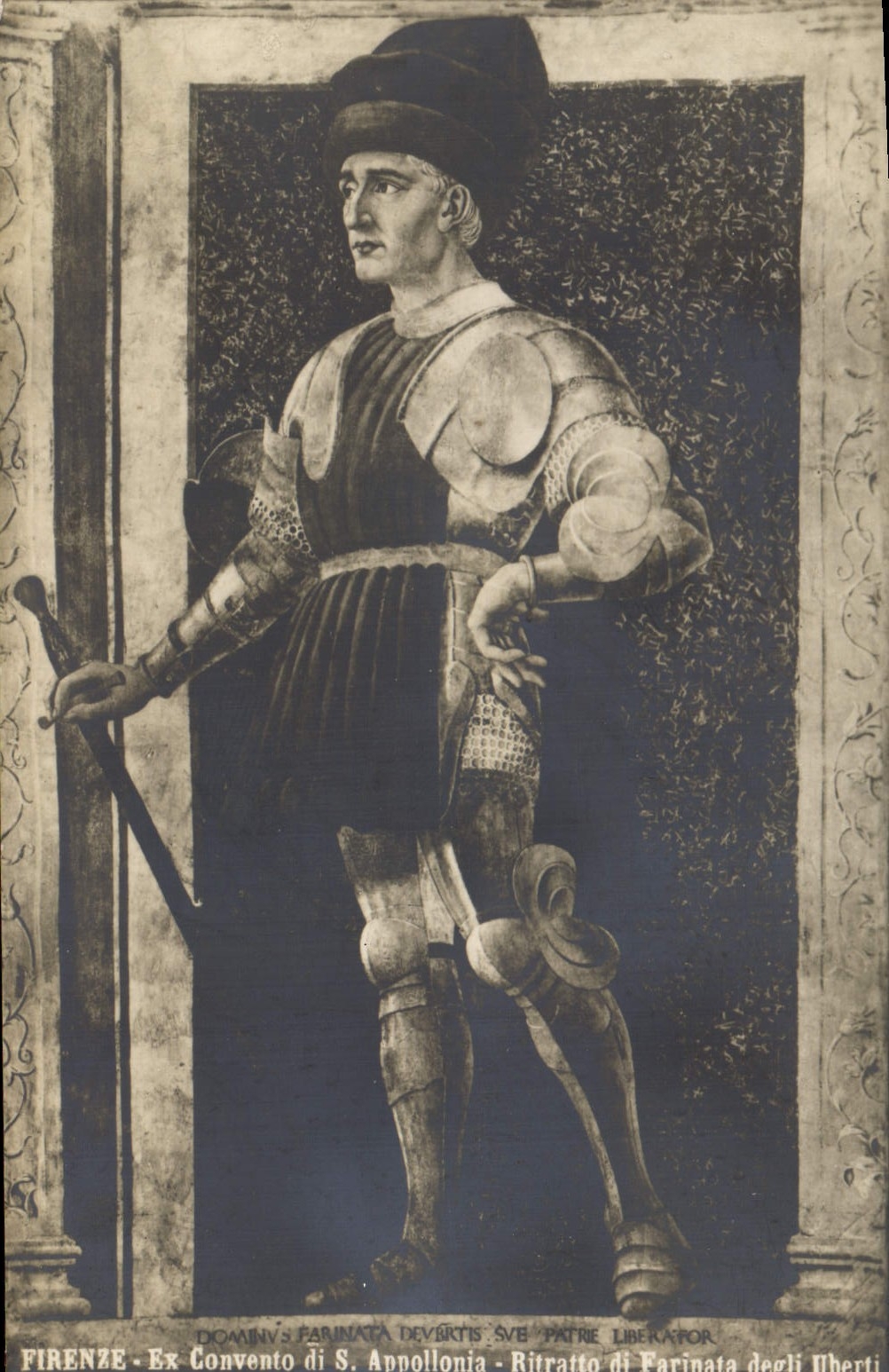 Ritratto di Farinata degli Uberti — Ex Convento di S. Annunziata — Ed. G. Ferragudi - Florence