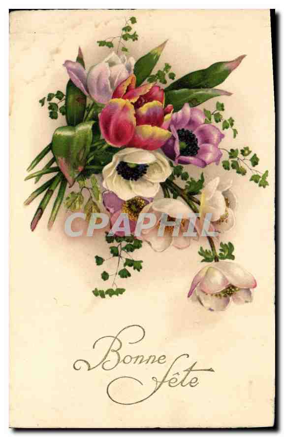CPA Bonne Fete Fleurs