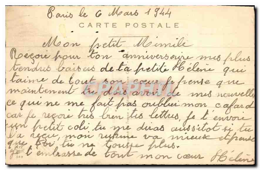 CPA Anniversaire Fleurs — Rückseite