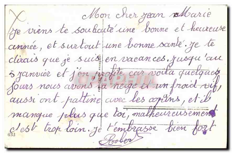 CPA Bonne Annee  — Rückseite