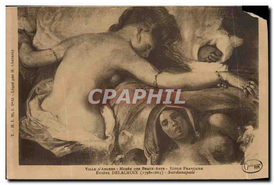 CPA Ville d'Angers Musee des Beaux Arts Ecole Francaisse Eugene Delacroix Sardanapale 
