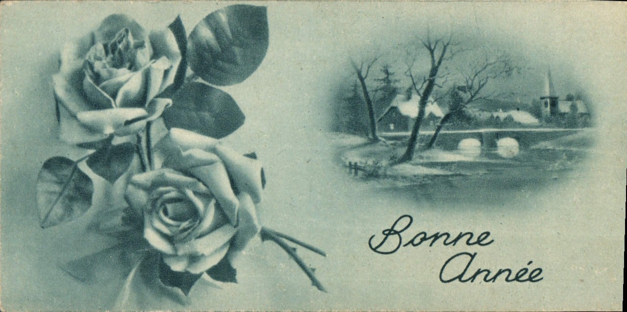 CPA Bonne Annee Fleurs