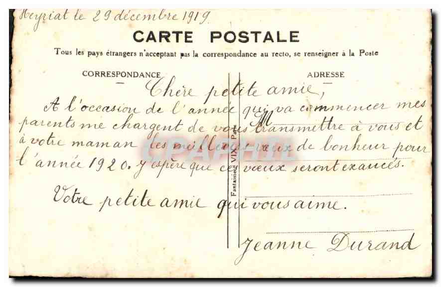 CPA Bonne Annee Fleurs  — Rückseite