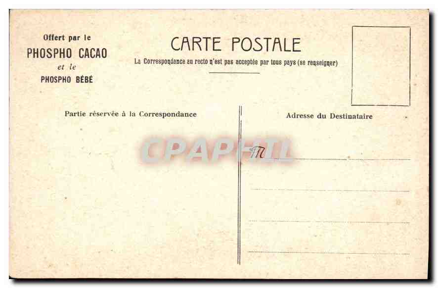 CPA Offert par le Phospho Cacao et le Phospho Bebe Le Nid Louvre  — Rückseite