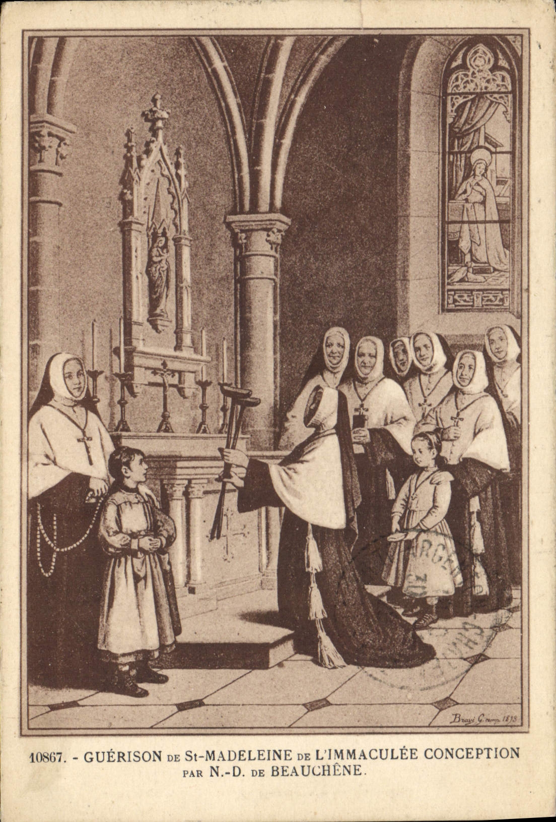 CPA Guerison de St Madeleine de L'Immaculee Conception par Notre Dame de Beauchene 