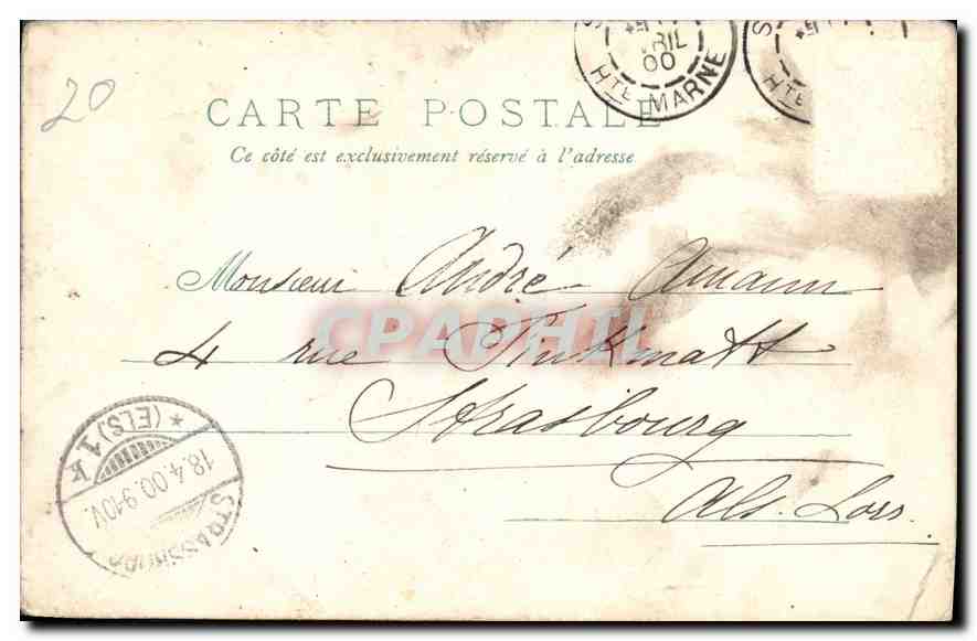 CPA Femme Eventail — Verso