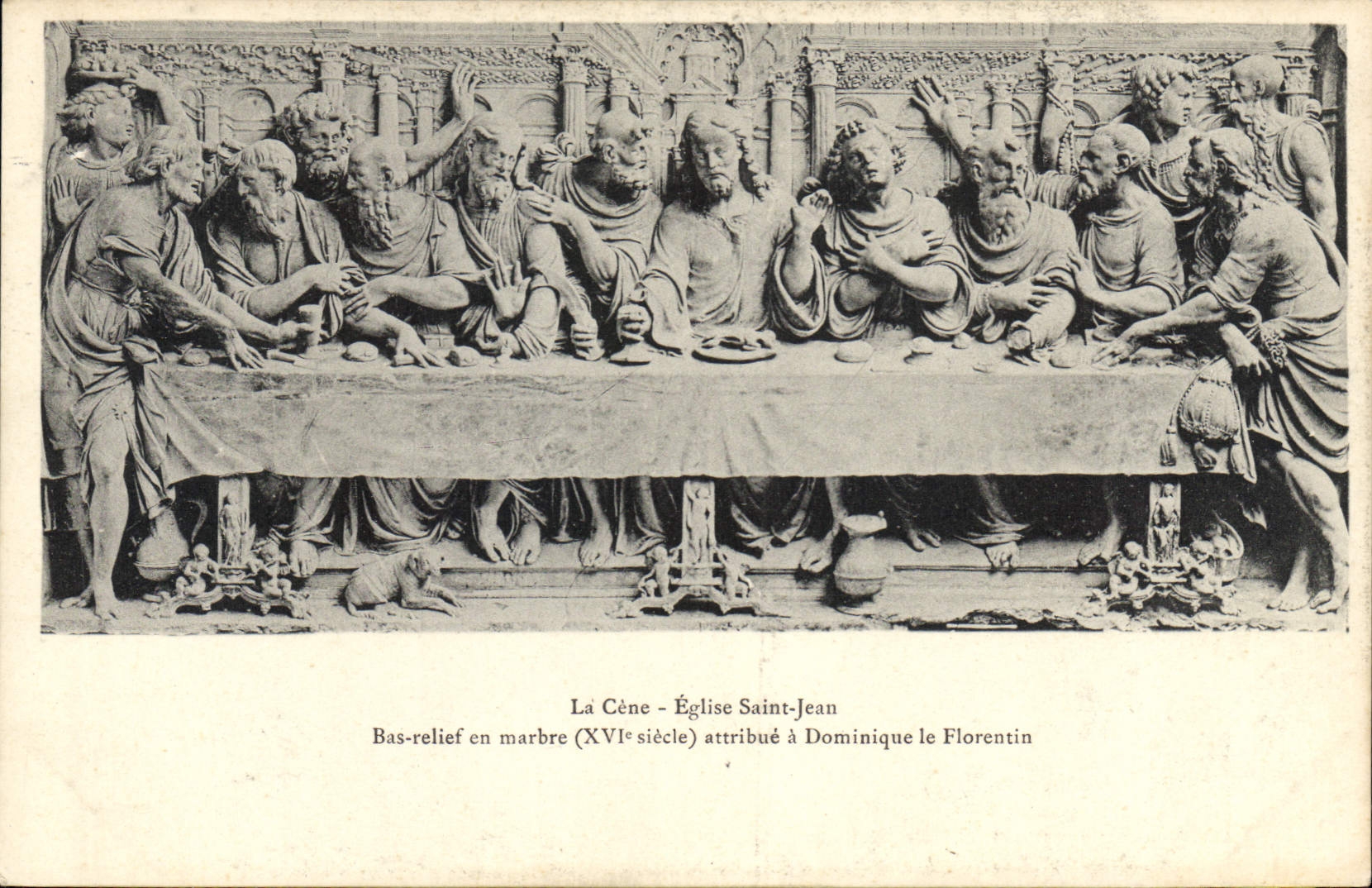 CPA La Cene Eglise Saint Jean Bas relief en Marbre attribute a Dominique le Florentin 