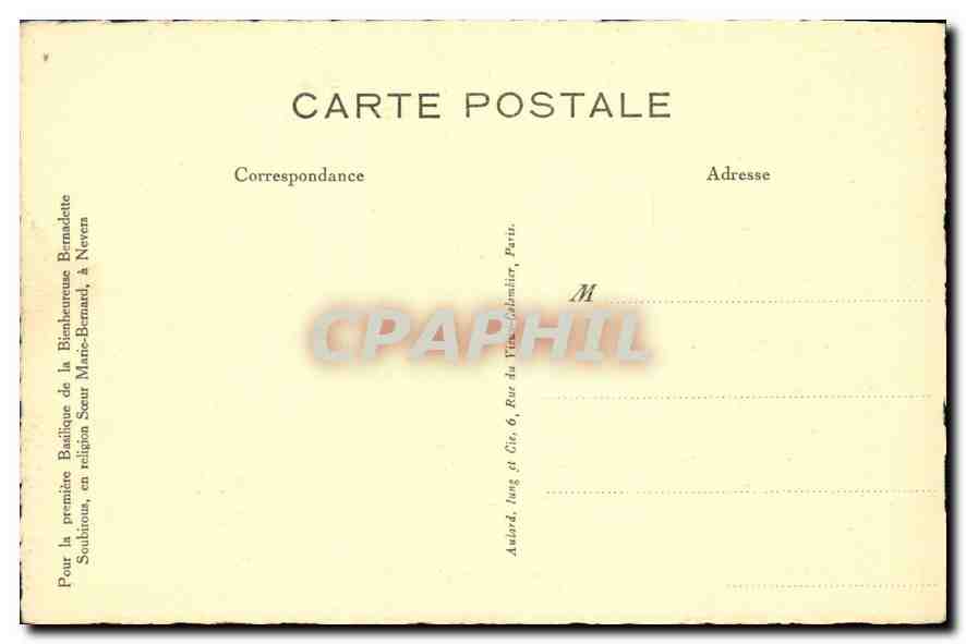 CPA Maison Mere des Soeurs de la Charite Nevers Lourdes Nevers  — Rückseite