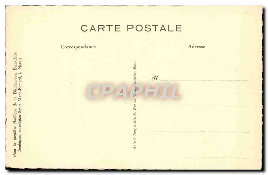 CPA Maison Mere des Soeurs de la Charite Nevers Bernadette Morte  — Rückseite