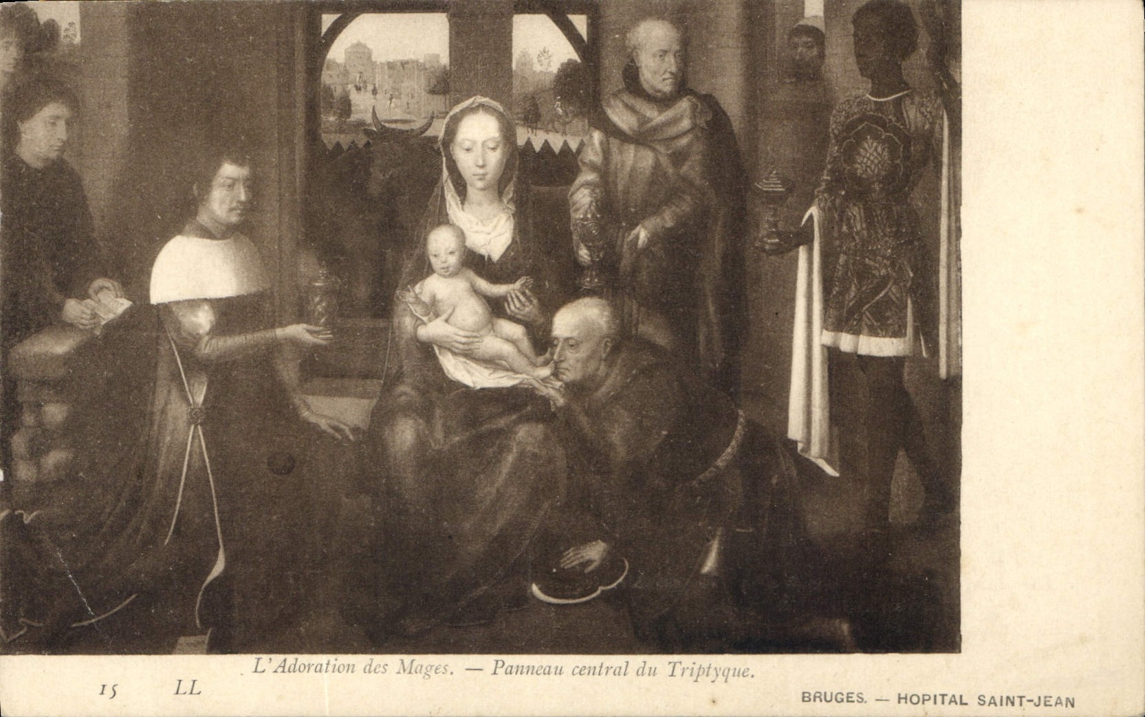 CPA L'Adoration des Mages Panneau Central du Triptyque 