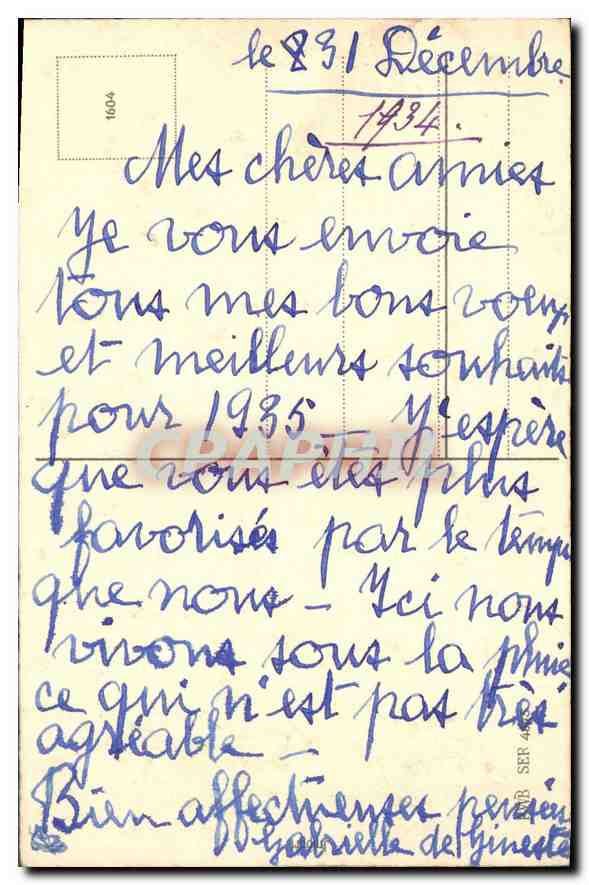 CPA Bonne Annee  — Back