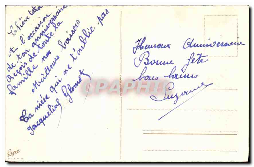 CPA Heureux Anniversaire Fleurs — Verso
