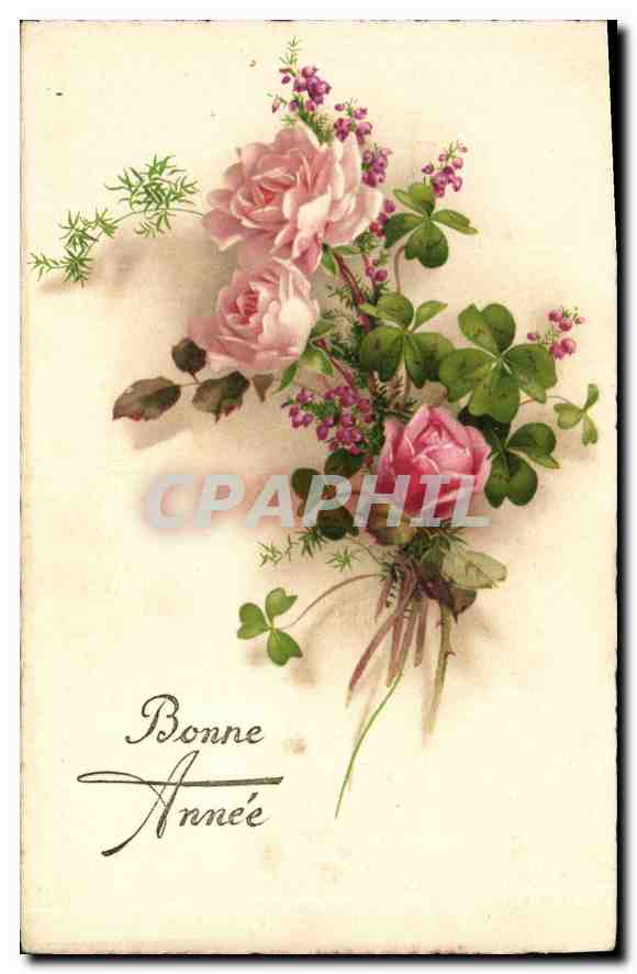 CPA Bonne Annee Fleurs