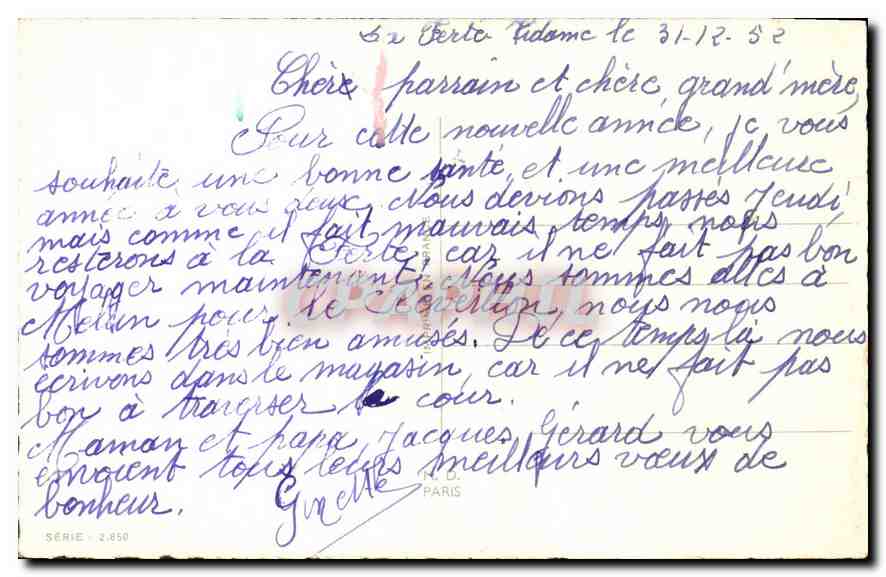 CPA Bonne et Heureux Annee Fleurs Fer a cheval — Verso