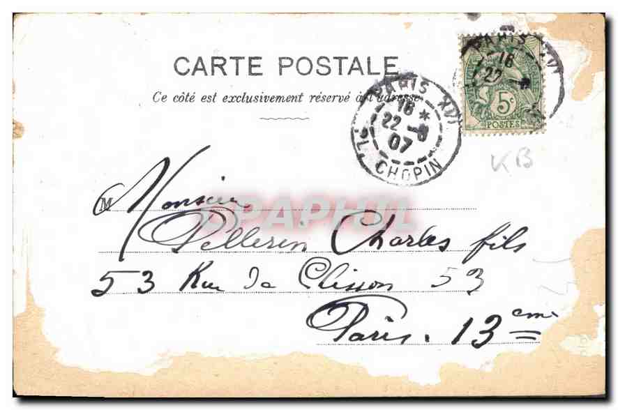 CPA Mme Vve Lemarie rue du Commerce Paris  Theatre — Rückseite