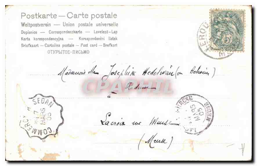 CPA L'Amour sincere seme de Fleurs le Chemin de la Vie Fleurs — Back