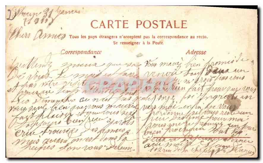 CPA Bonne Annee Femme — Verso